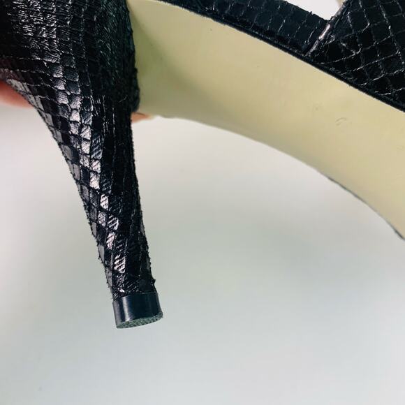 Marc Fisher Women's Kabriele Cutout Dress Pumps Black Suede Snakeskin Design - Picture 9 of 14